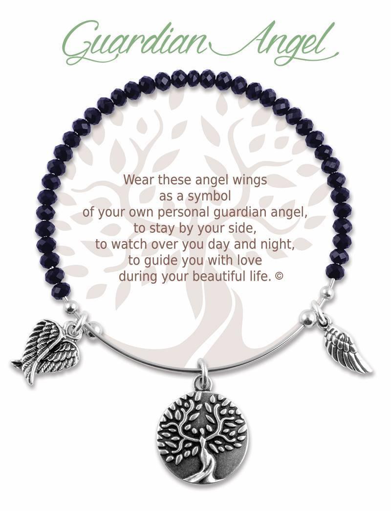 Earth Angel  Guardian Angel Radiant Black Stone Bracelet