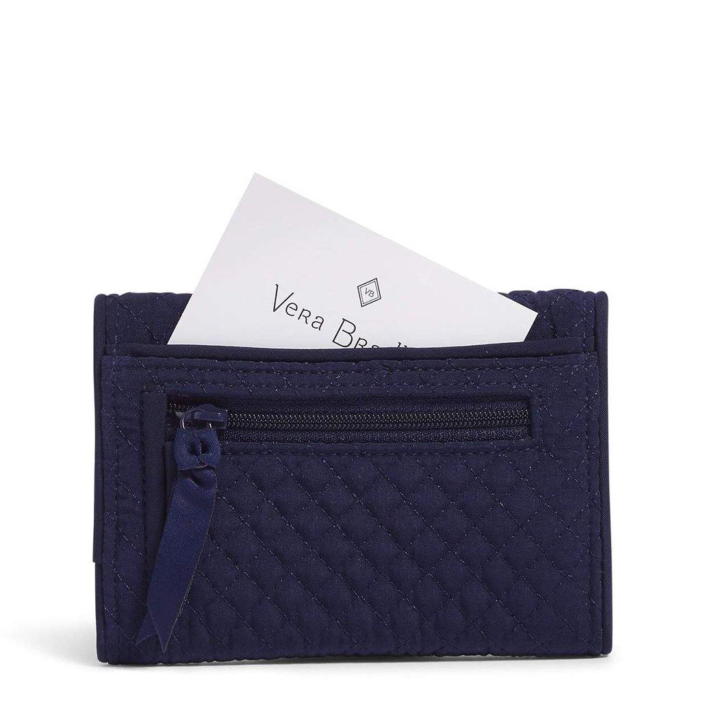 Vera Bradley  RFID Riley Compact Wallet in Microfiber Classic Navy