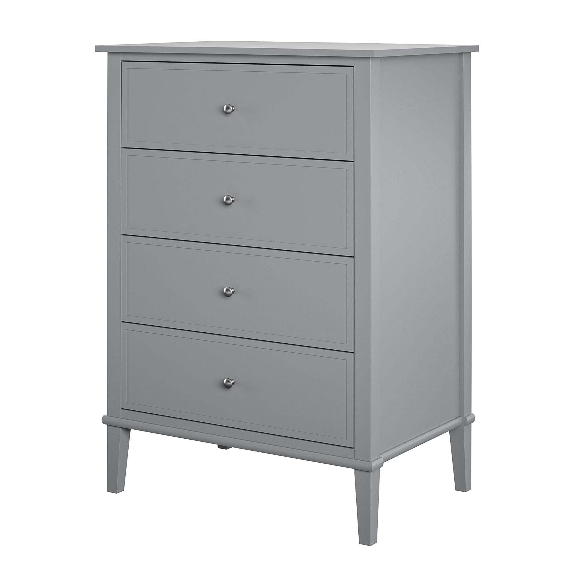 Desert Fields Eclectic Boho 4 Drawer Dresser, Gray