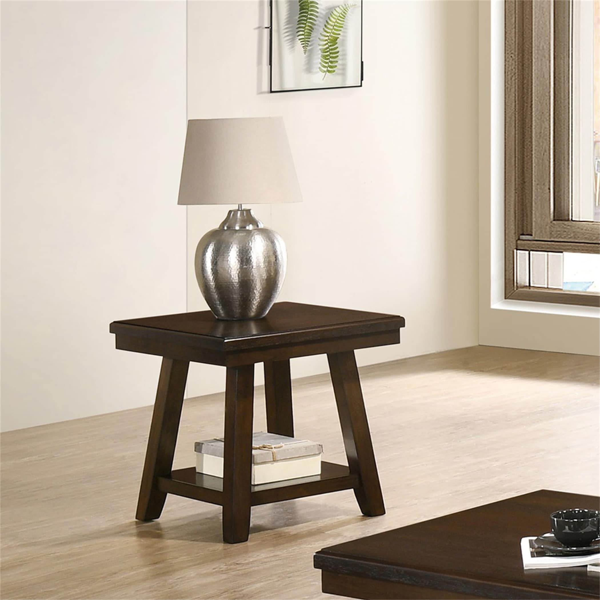 Coffee Table End Table Rectangular Wooden End Table In Dark Espresso