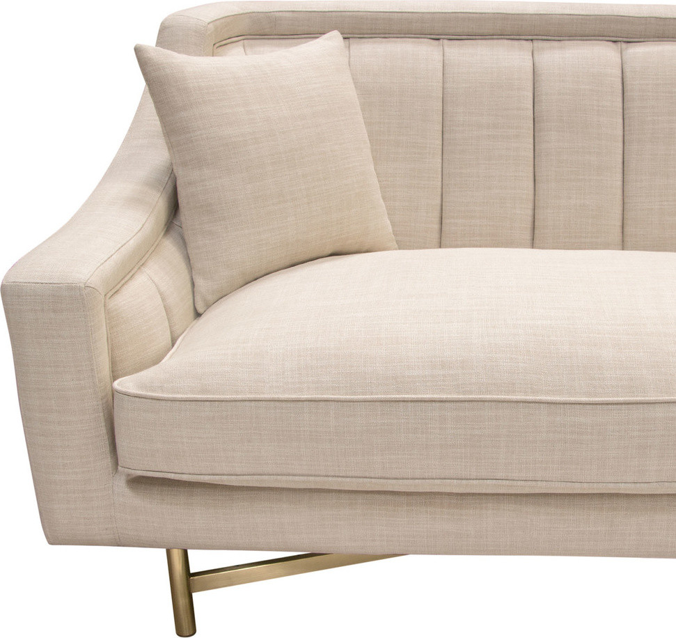 Diamond Sofa Croft Fabric Sofa  Sand Linen Fabric  Gold Metal Criss Cross Frame   Contemporary   Sofas   by GwG Outlet  Houzz