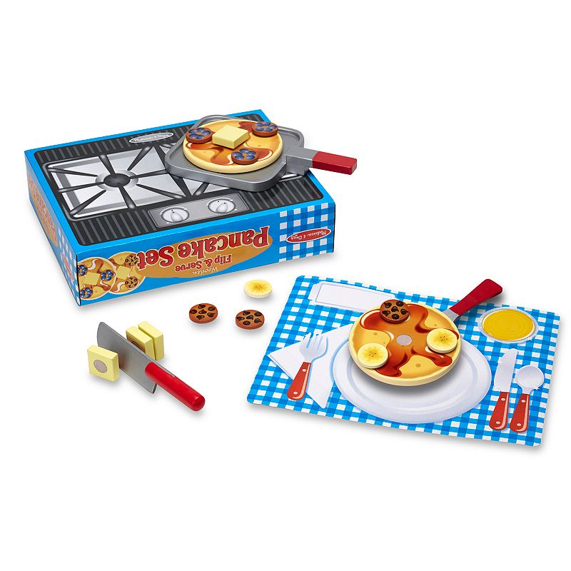 Melissa and Doug Wooden Flip and Serve Pancake Play Food Set