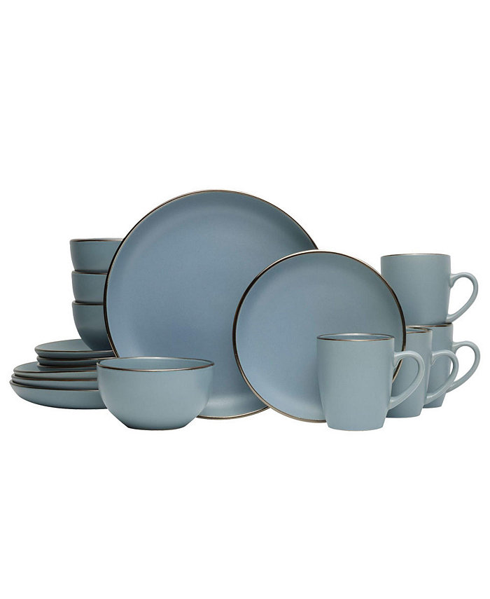 Pfaltzgraff Hadlee Blue 16-Pc Dinnerware set Service for 4