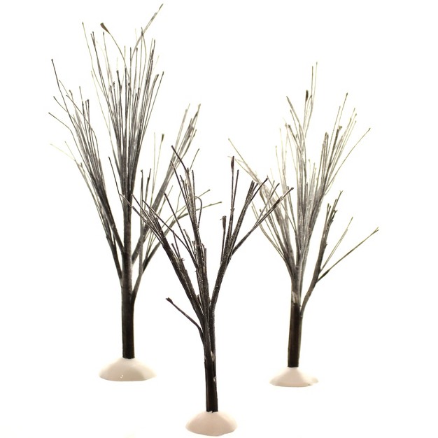 Department 56 Accessory First Frost Trees Set Of Three Trees 11 Inches St 3 Village Winter Snow 800007 Steel Brown