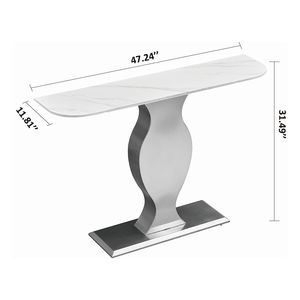 Console Table  Exquisite Shape Design w/ Adjustable Foot Pads