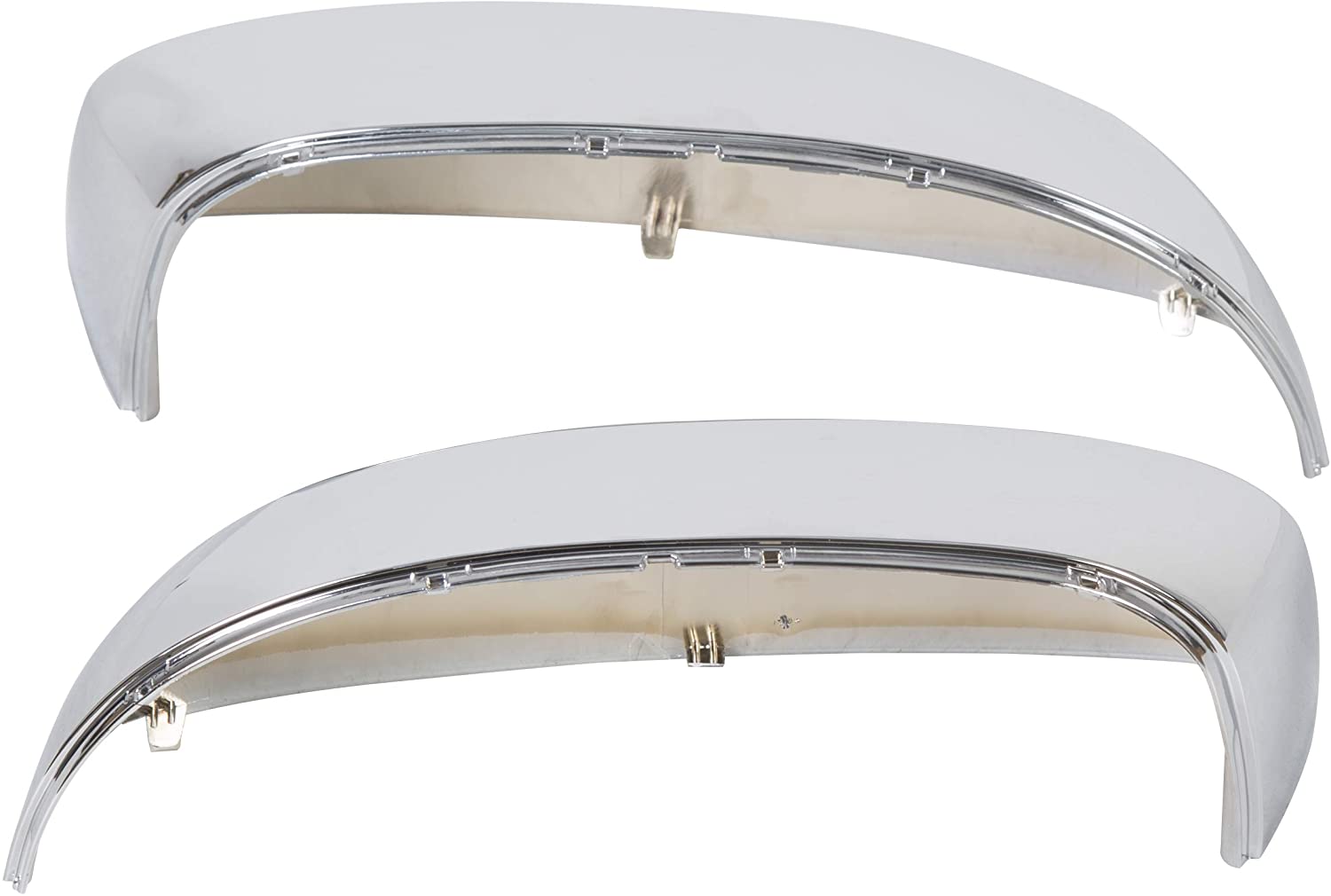 Kojem Pair Chrome Side View Upper Mirror Top Half Caps 2007-2014 Chevy Silverado GMC Sierra Avalanche Tahoe Suburban Left and Right