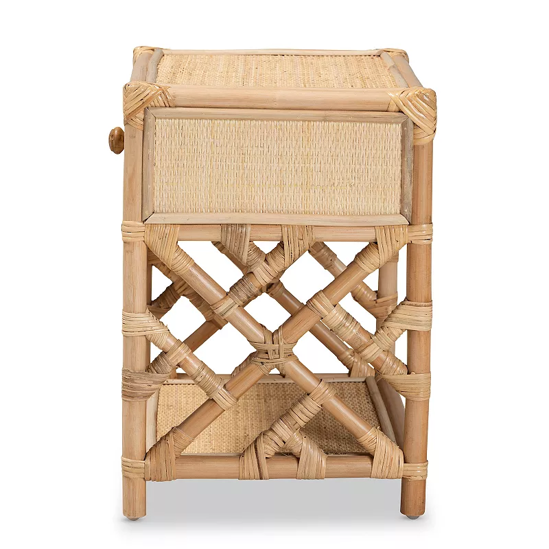 bali and pari Camara Rattan Nightstand Table