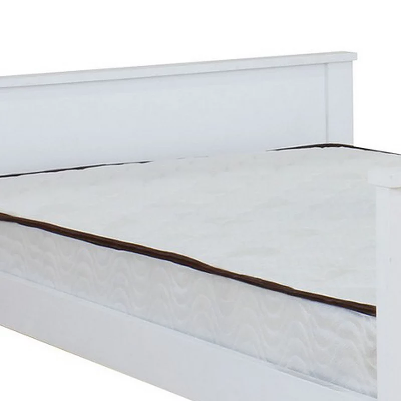 Transitional Style Wooden Twin Panel Bed， White