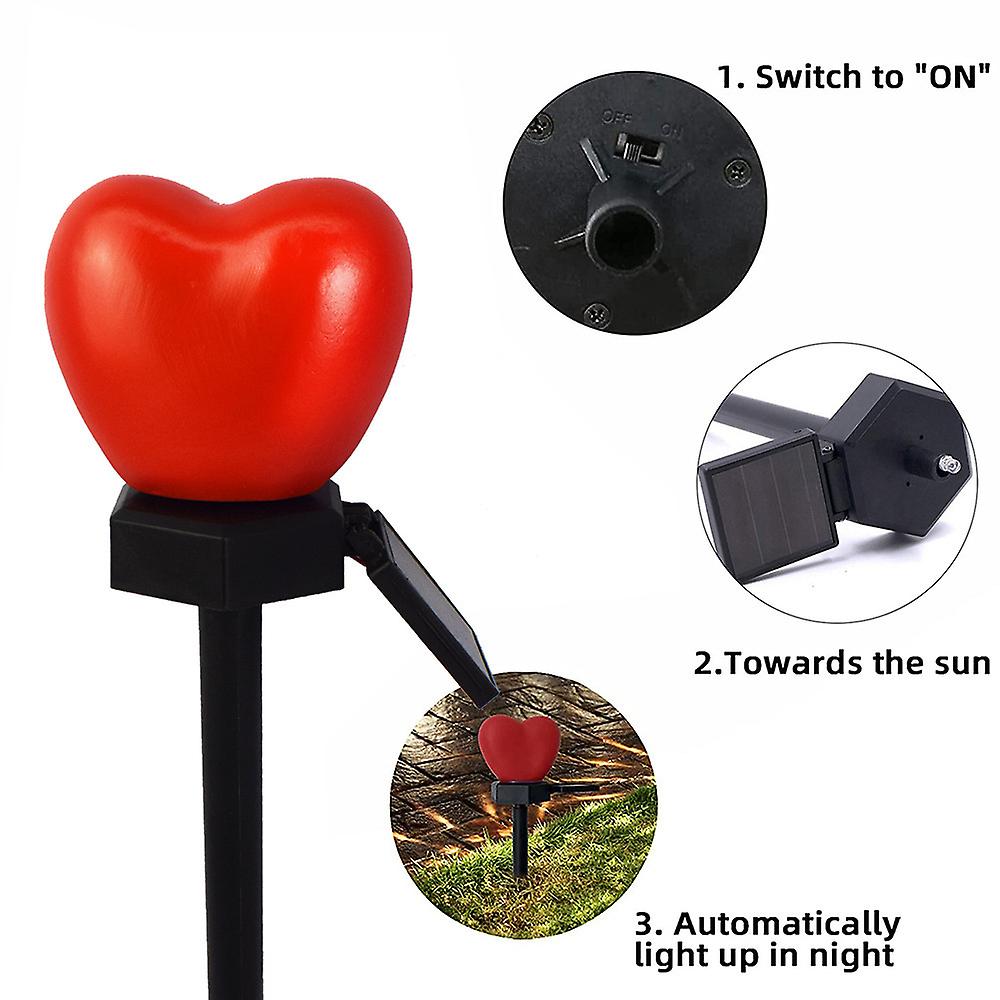 Valentine's Day Love Heart Solar Lights For Outdoors Yard