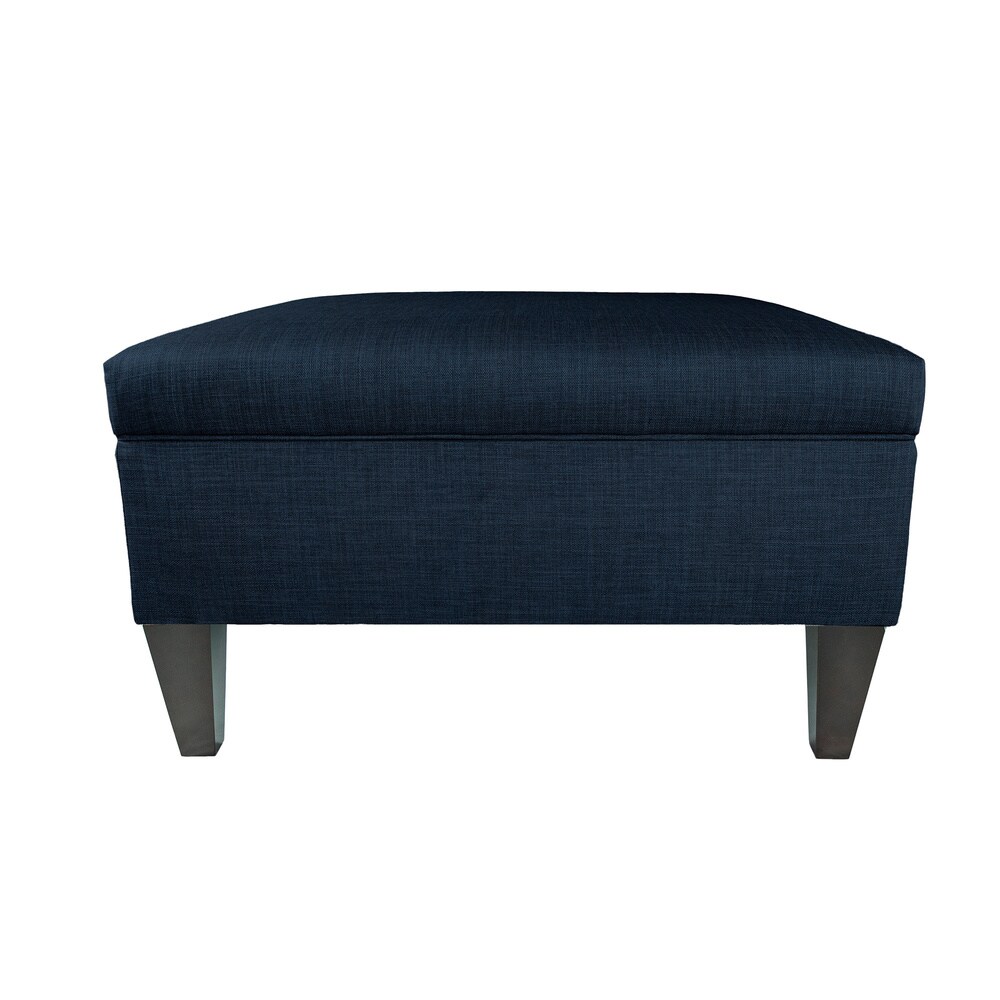 MJL Furniture Manhattan Espresso Upholstered Organizational Cocktail Ottoman Table