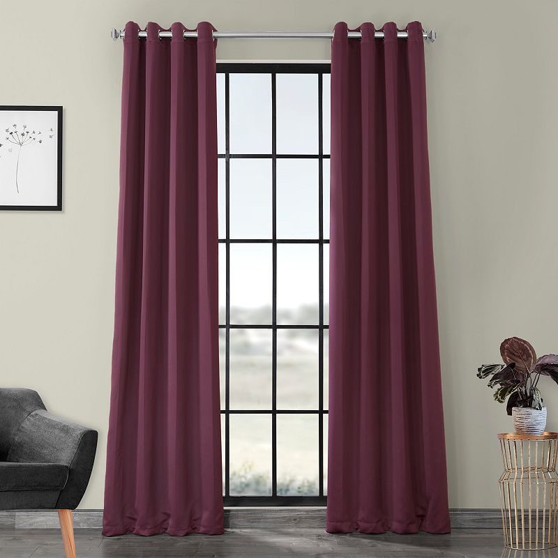 EFF Solid Blackout Grommet Set of 2 Window Curtains