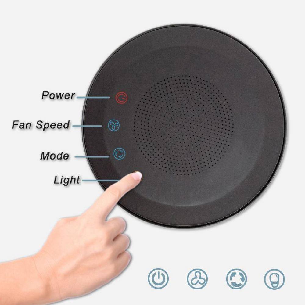 WBM SMART 12.9 in. Air Purifier 25dB Quiet Air Cleaner for Large Room Remove 99.99% Germs AR-03-BLACK-02