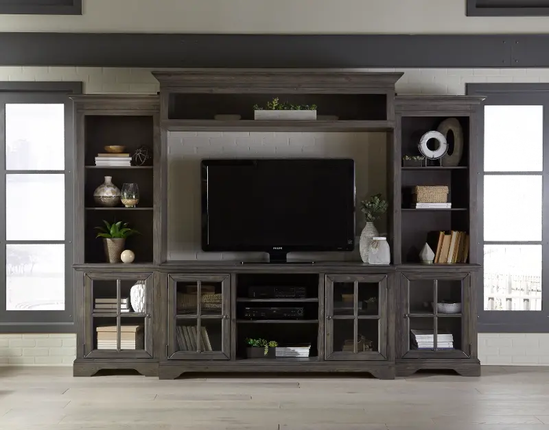 Dilworth Storm Gray 4 Piece Chic Entertainment Center