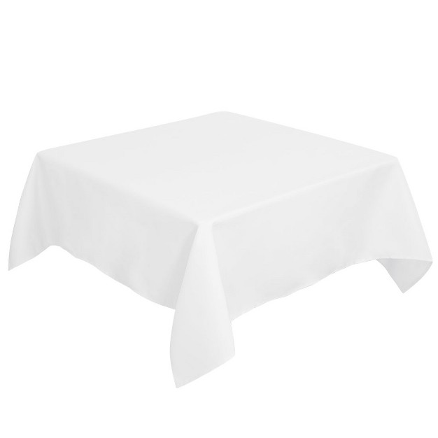 Square Polyester Stain Resistant Solid Tablecloths Snow White Piccocasa