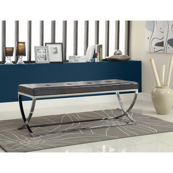 Benzara BM69638 Stylishly Compelling Bench  Black