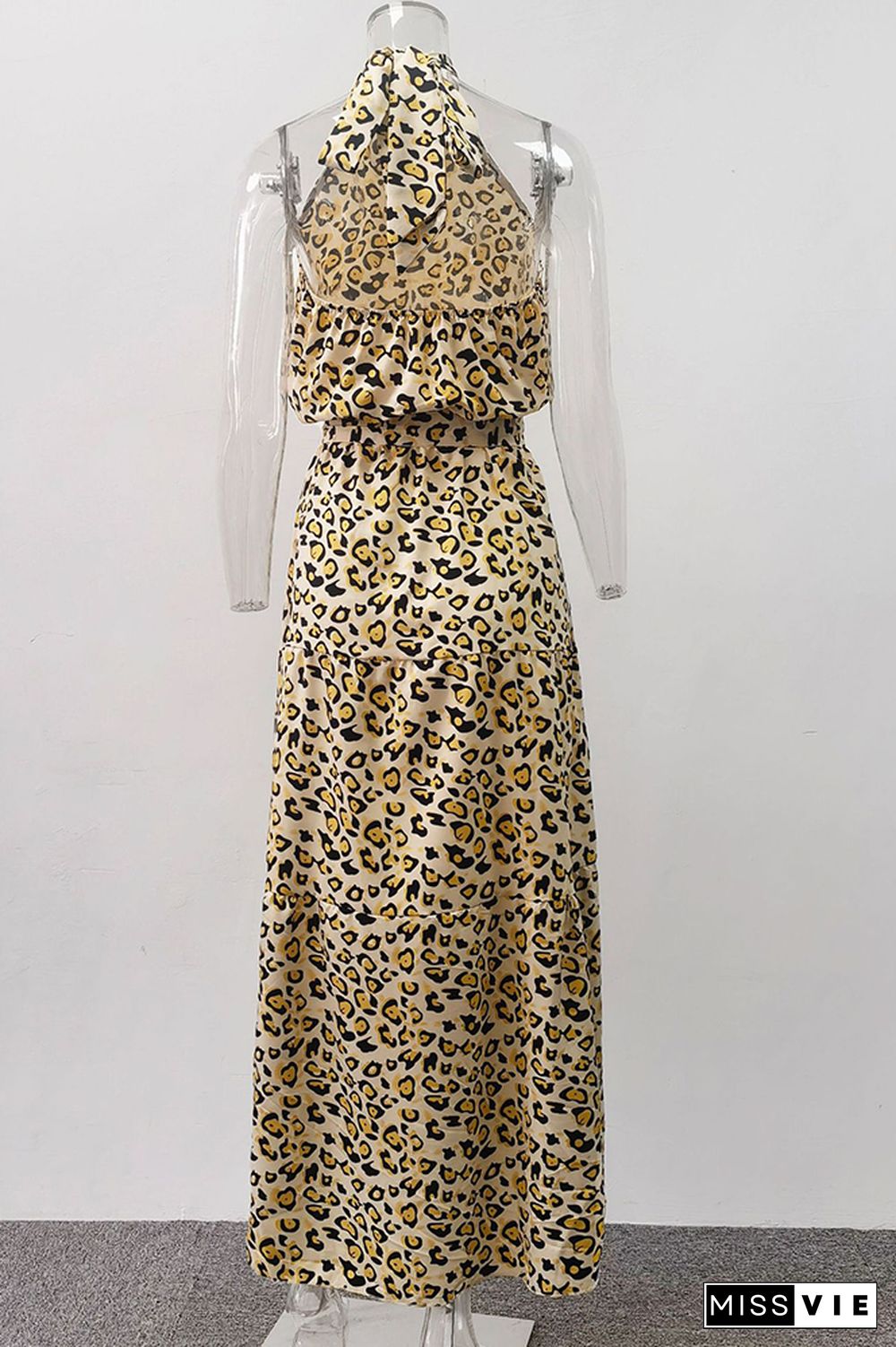 Leopard Print Halter Dress Wholesale