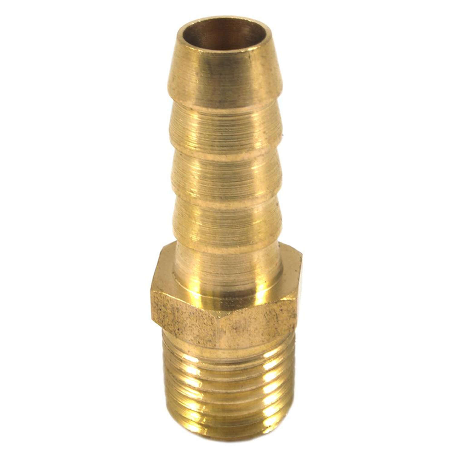 Forney Brass Air Hose End 1/4 in. Male X 3/8 in. Hose Barb 1 pc