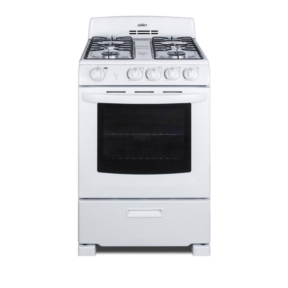 Summit Appliance 24 in. 2.9 cu. ft. Gas Range in White RG244WS