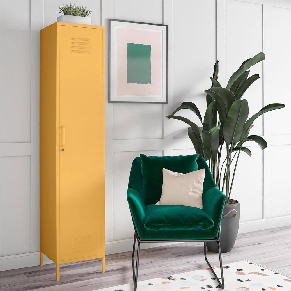 Novogratz 5244814COM Cache Single Metal Locker Storage Cabinet in Yellow