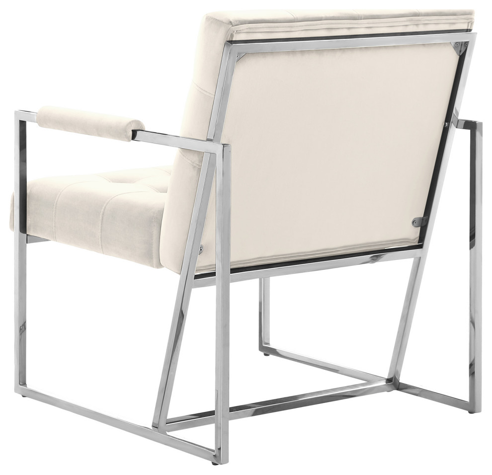 Louie Modern Arm Chair with Silver Frame   Contemporary   Armchairs And Accent Chairs   by Best Master Furniture  Houzz