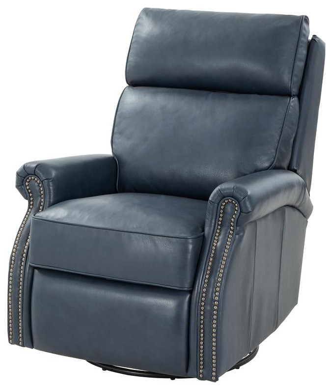 8 4001 Crews Swivel Glider Recliner  Navy Blue   Transitional   Recliner Chairs   by PARMA HOME  Houzz