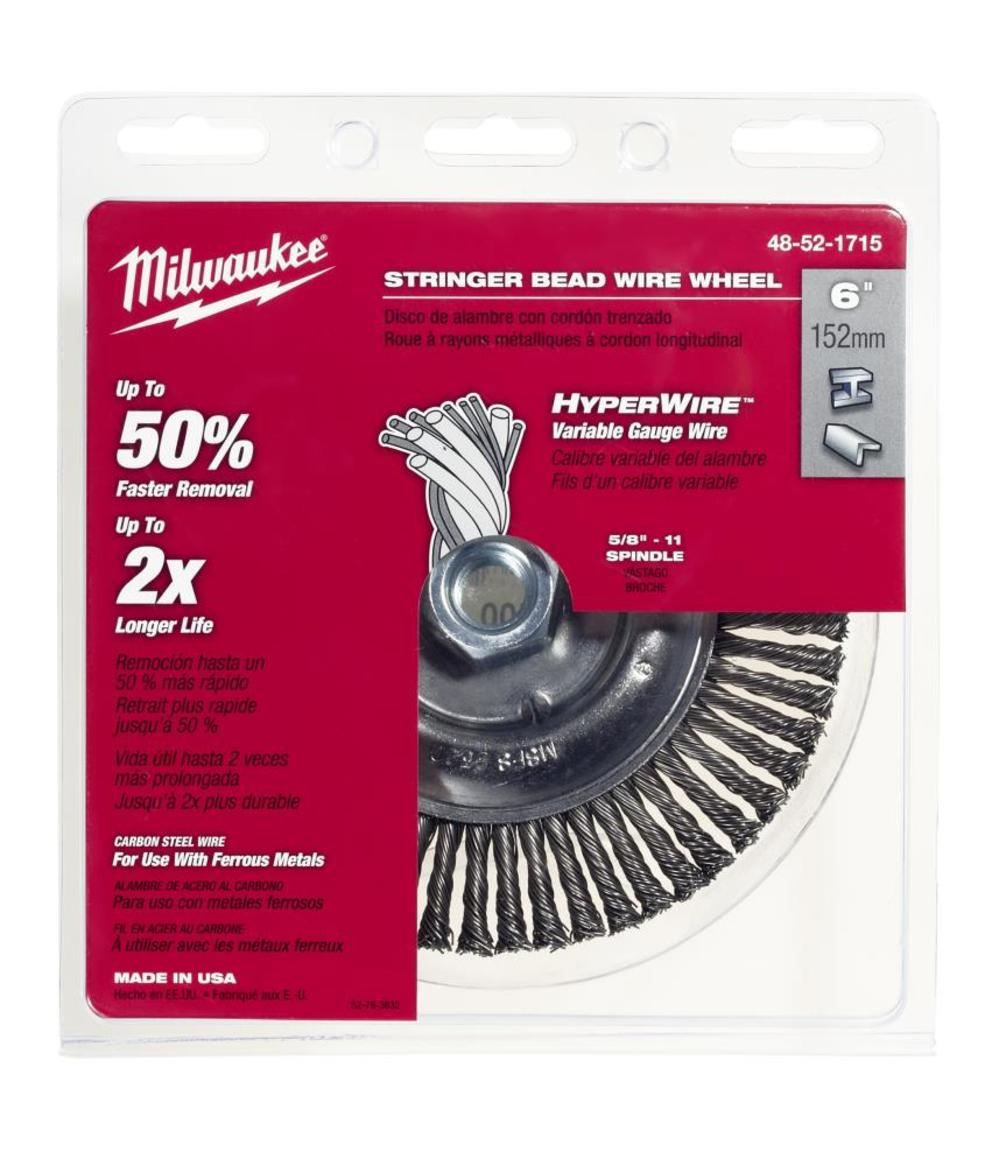 Milwaukee 6 in. Carbon Steel Stringer Bead Wheel 48-52-1715 from Milwaukee