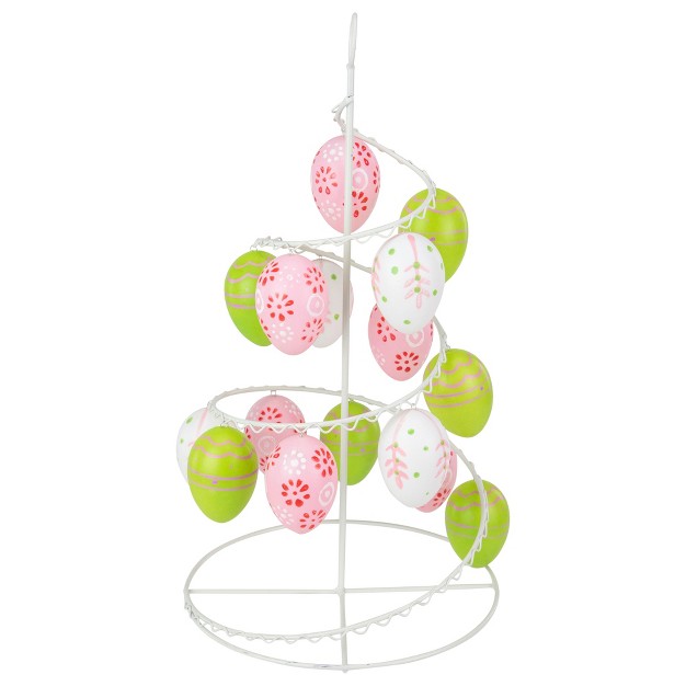 Floral Cut out Spring Easter Egg Tree Decoration Pink green