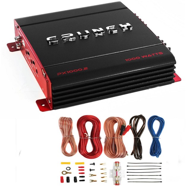 Crunch Px 1000 4 4 Channel 1000 Watt Amp A b Class Car Stereo Power Amplifier amp Soundstorm Aks8 8 Gauge Car Amplifier Amp Complete Wiring Kit