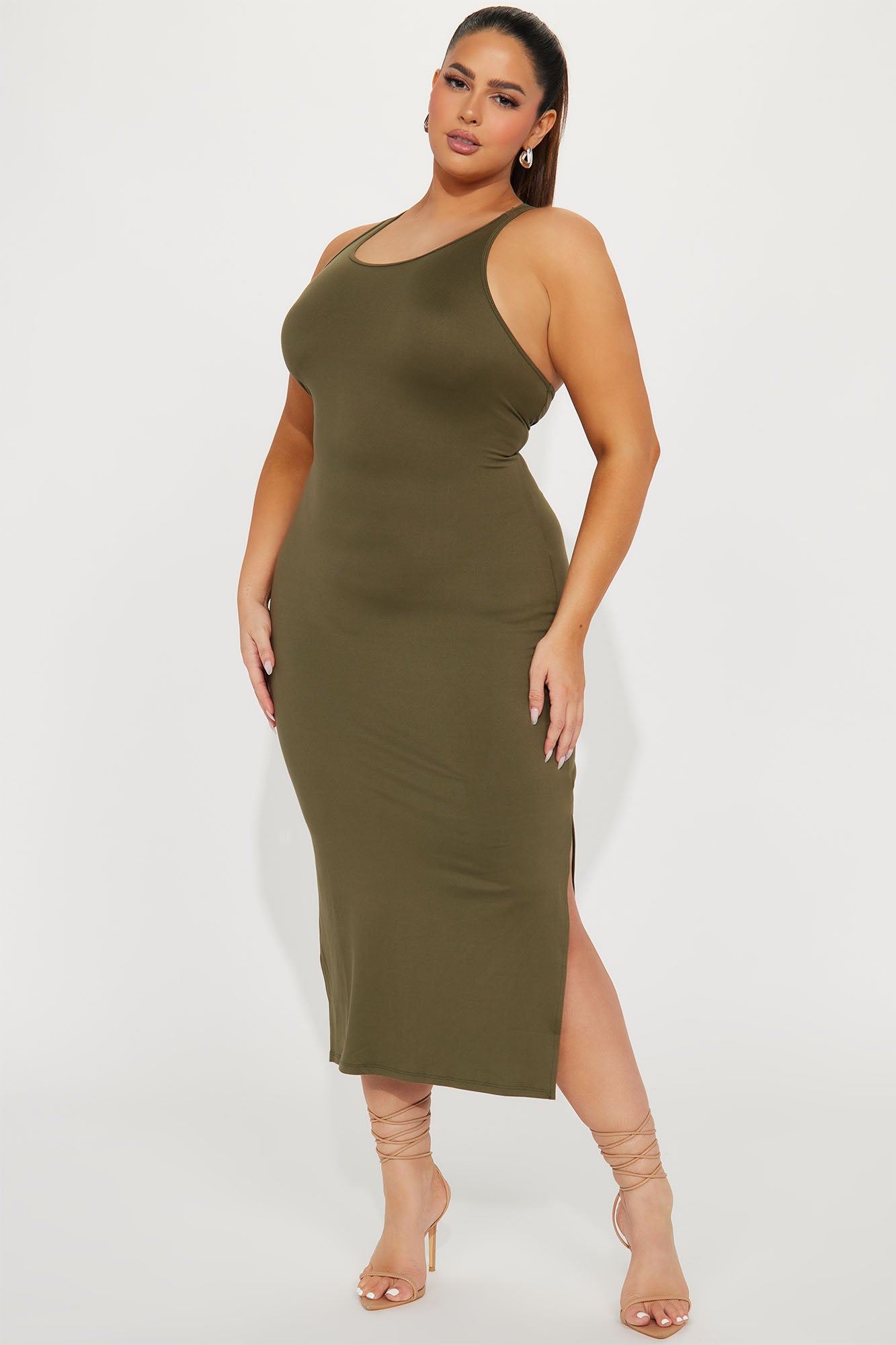 Any Day Now Midi Dress - Olive