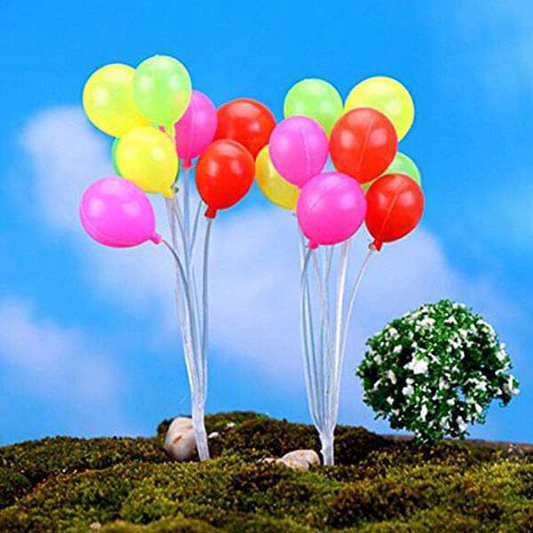 Balloon plastic miniature garden toys (Round) - 1 Bunch