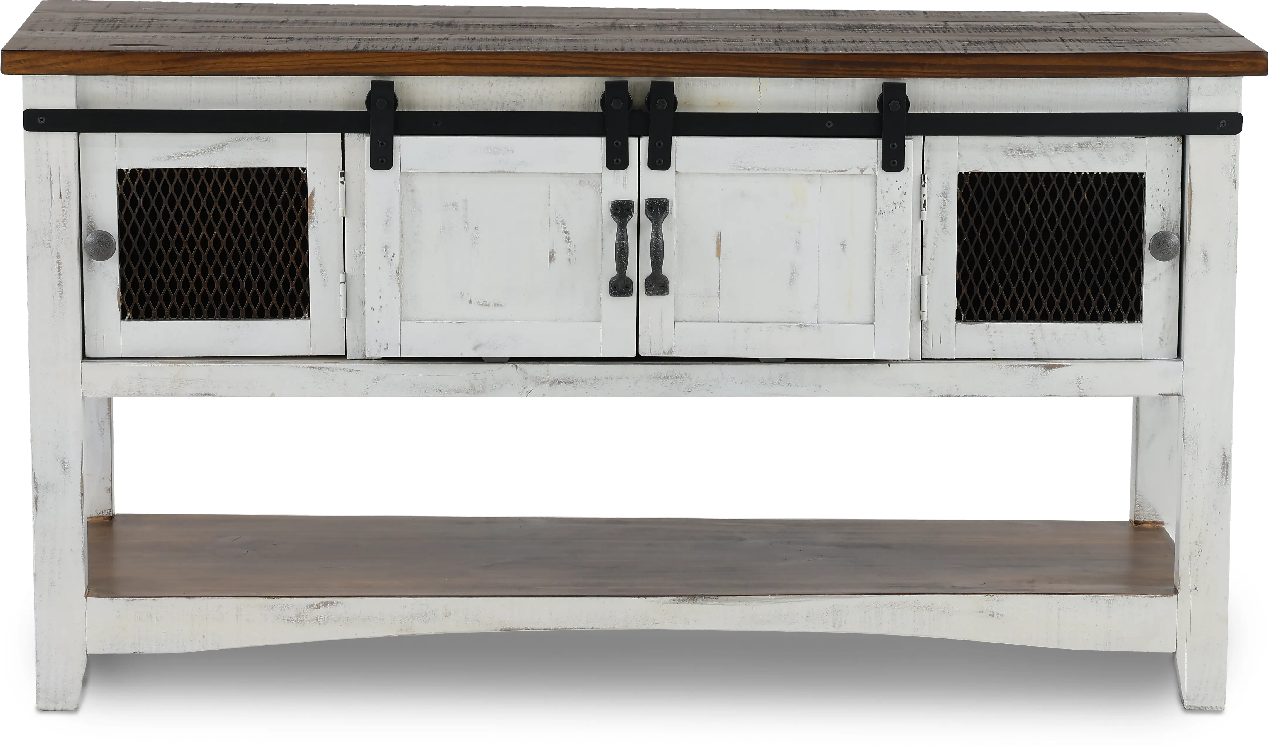 Pueblo Rustic White Console Table