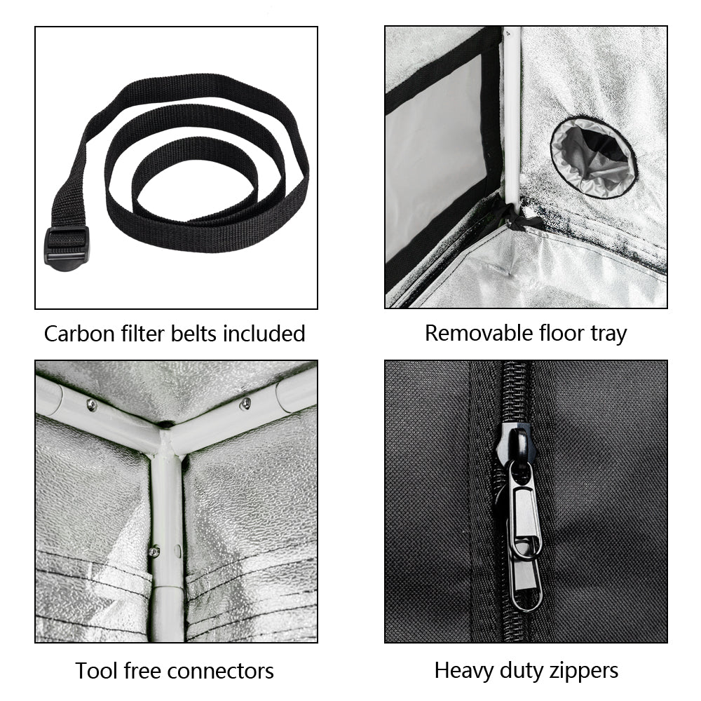 Tomshoo LY-120*60*150cm Home Use Dismountable Hydroponic Plant Growing Tent with Window Green and Black