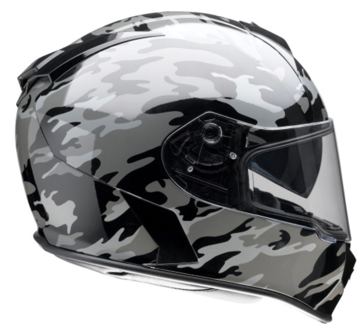 Z1R Warrant Camo Motorcycle Helmet Black/Gray XXL