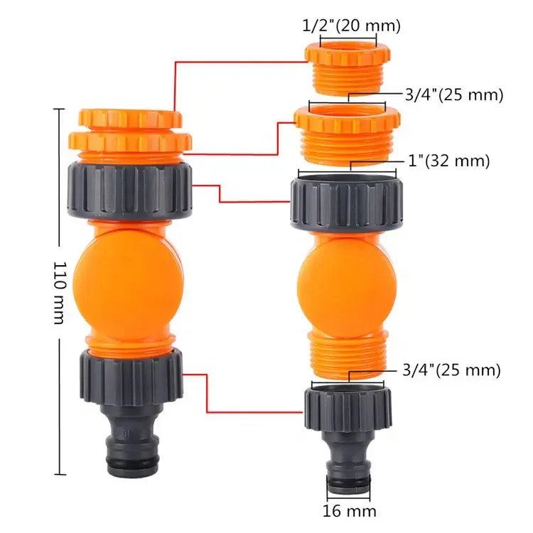 180 degree rotary 1/2 3/4 inch faucet rotary quick connector rotatable faucet shunt for garden farm irrigation