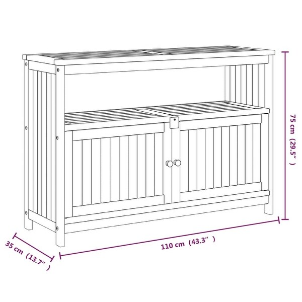 vidaXL Patio Console Table with Doors Entryway Outdoor Garden Solid Wood Acacia