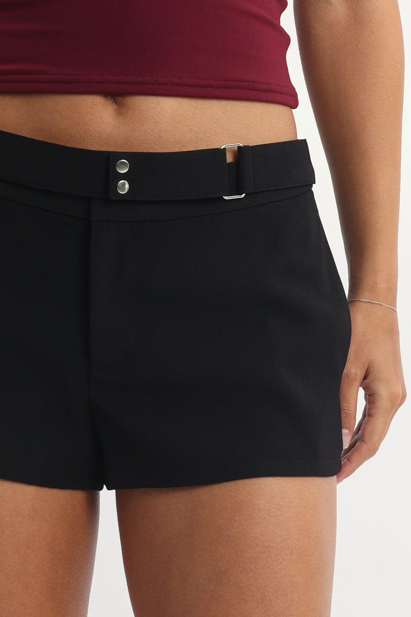 Black Shorts Mini Low Rise
