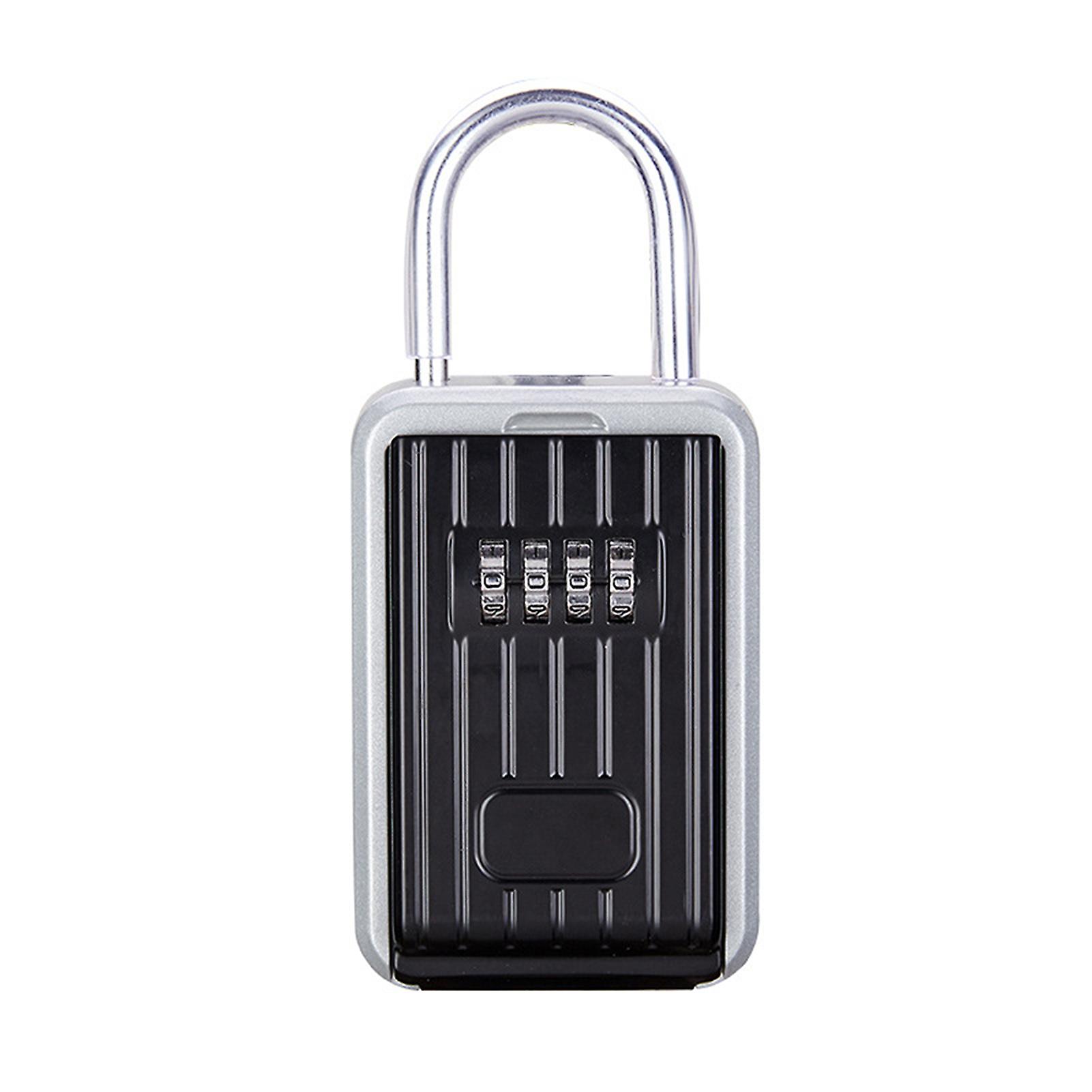 Key Safe Box With Dustproof Cover No Need To Install 4-digit Combination Password Outdoor Key Storage Box Key Padlock Case Resettable Code Key Holder