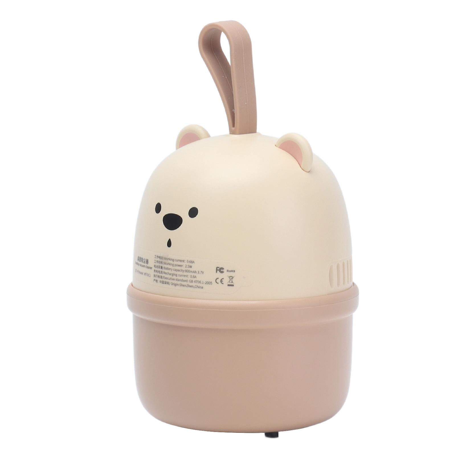 Mini Desktop Dust Collector USB Charging Mini Portable Bear Kids Desktop Keyboard Vacuum CleanerBeige