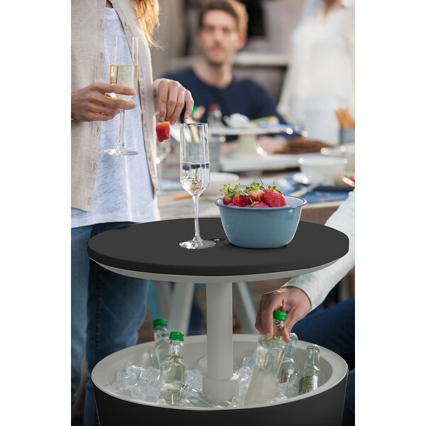 Keter Cool Bar Indoor Outdoor Patio Beverage Cooler and Bar PopUp Side Table