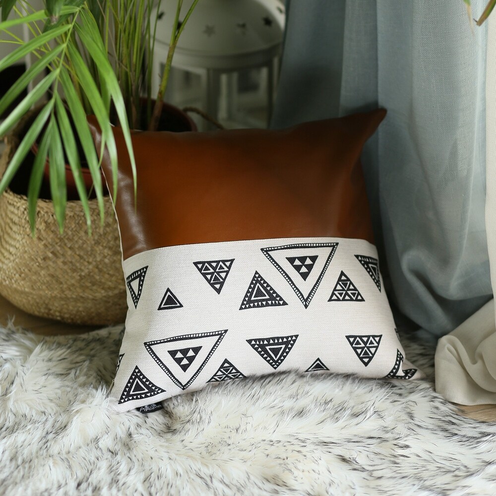 The Curated Nomad Baywood Decorative Faux Leather Pillow Cover