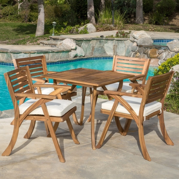 Outdoor Hermosa 5piece Wood Dining Set by Christopher Knight Home