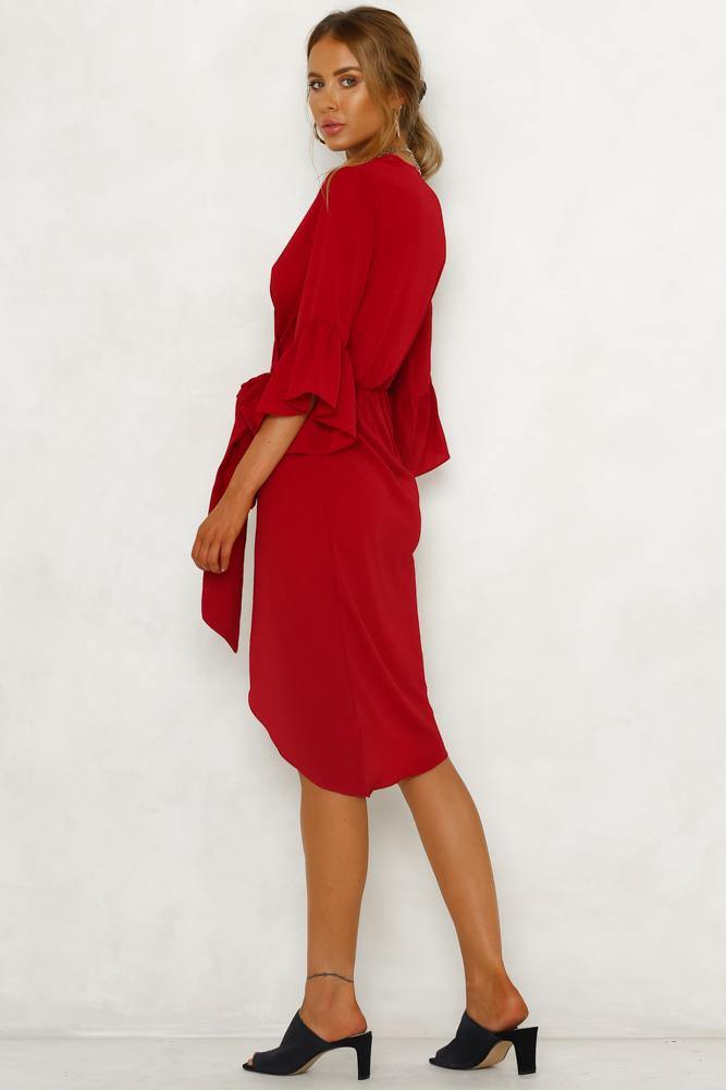 Heart Of The City Midi Dress Red