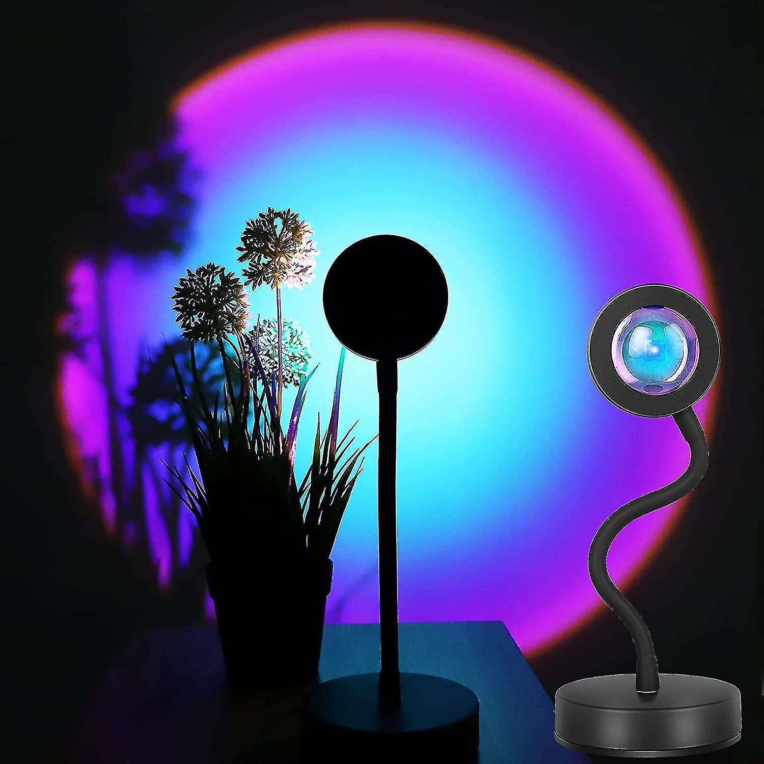 Sunset Lamp Projector Sunset Projection Lamp， 360 Degree Rotation Rainbow Sunset Light Lampnight Lig