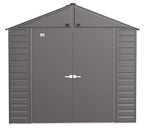 Arrow Select Steel Storage Shed, 8x8, Charcoal