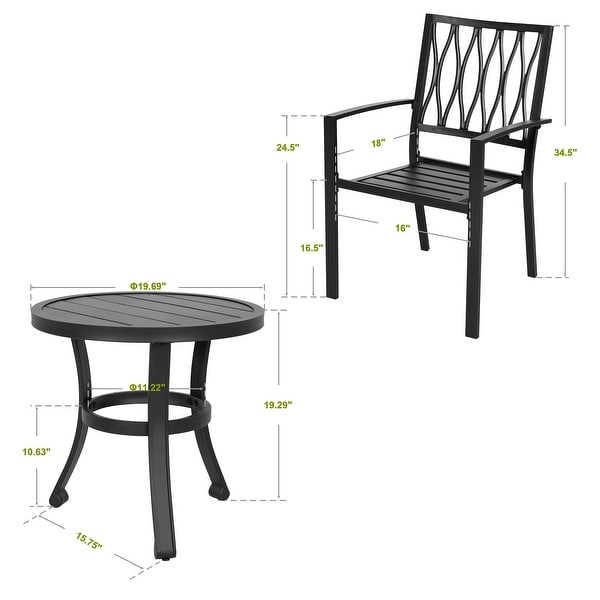 Nuu Garden 3Piece Bistro Set