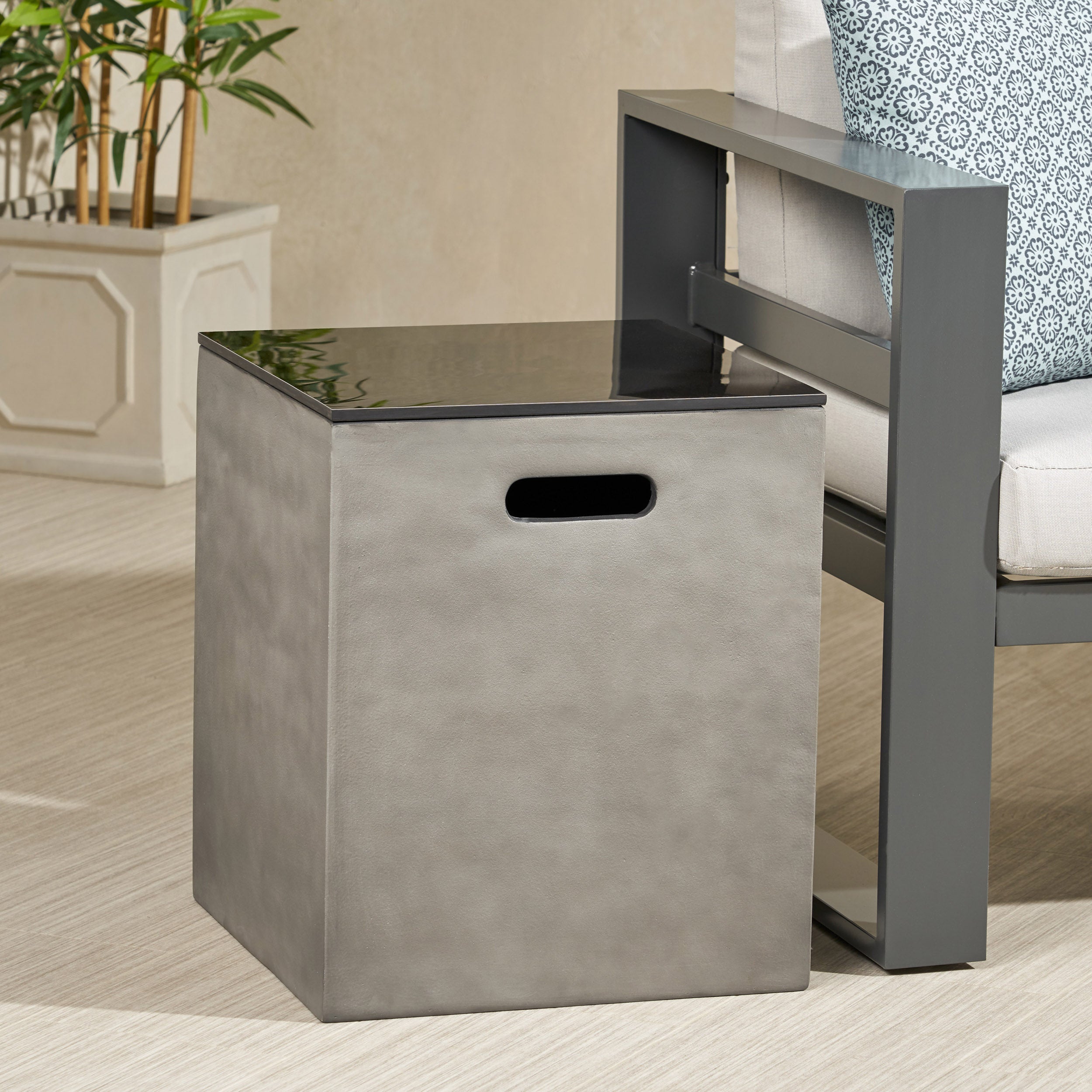 Marvel Outdoor Modern Tank Holder Side Table