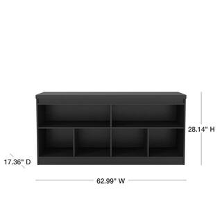 Manhattan Comfort Viennese 62.99 in. Black Matte 6-Shelf Buffet Cabinet 100653