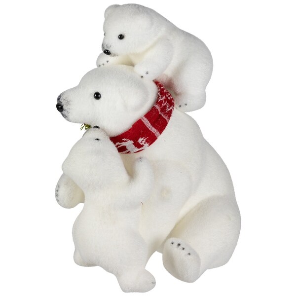 Mama Polar Bear and Cubs Christmas Figures