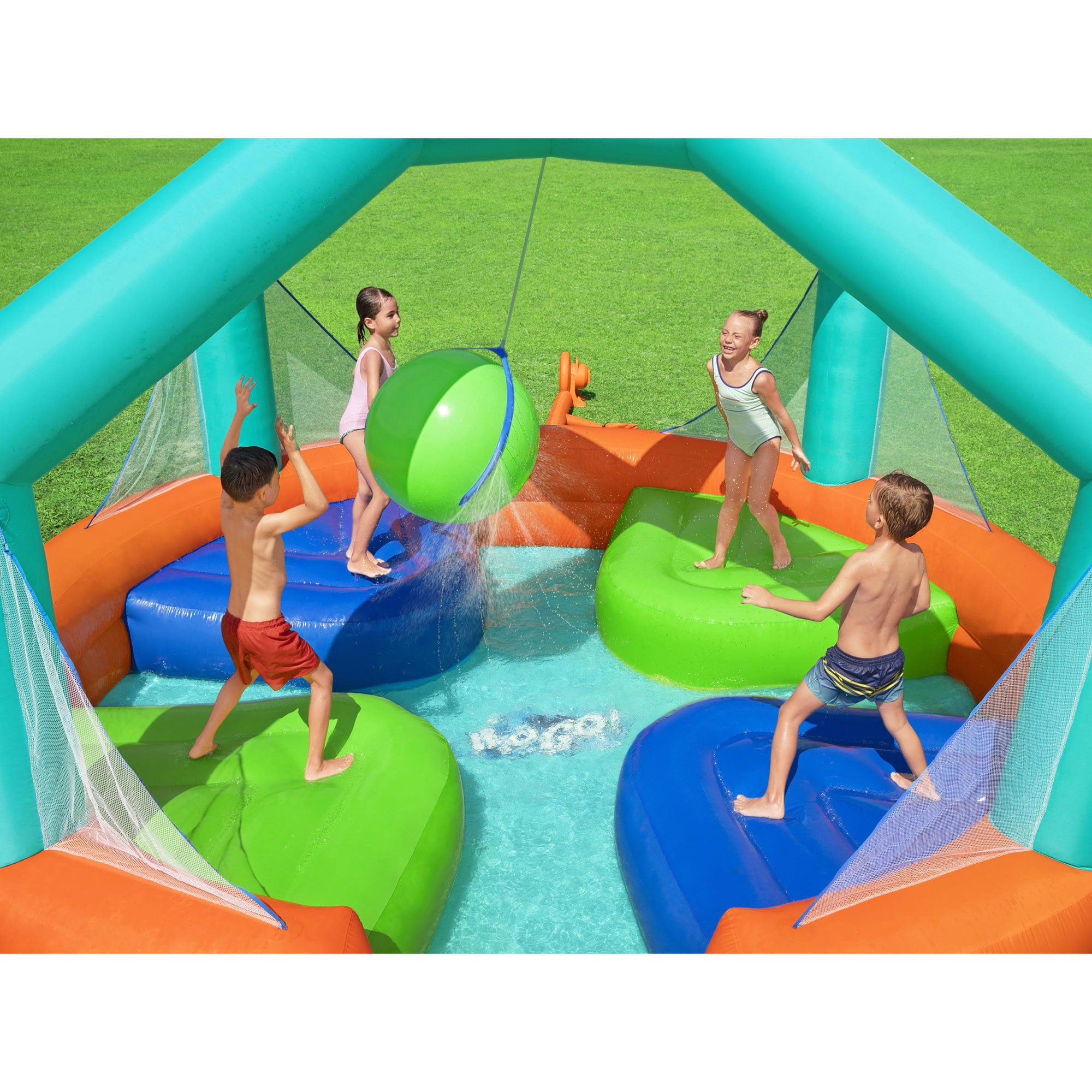 Bestway H2OGO! Dodge and Drench Kids Inflatable Water Park with Air Blower