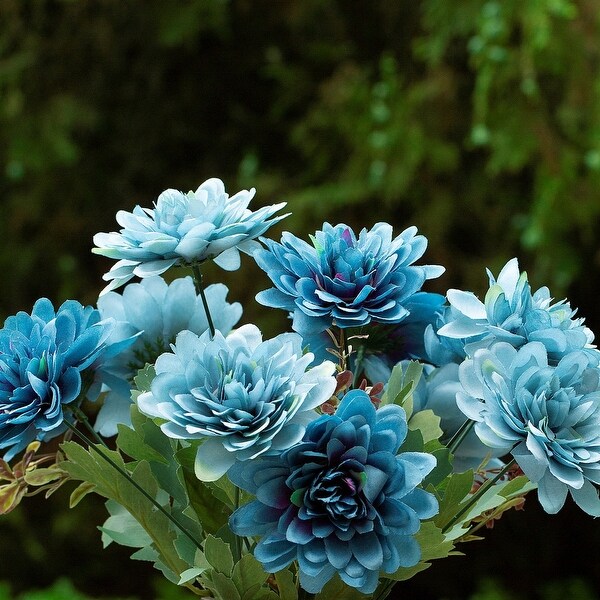 Mixed Artificial Daisy Floral Arrangements in Vase with River Stone，Table Centerpieces for Dining Room